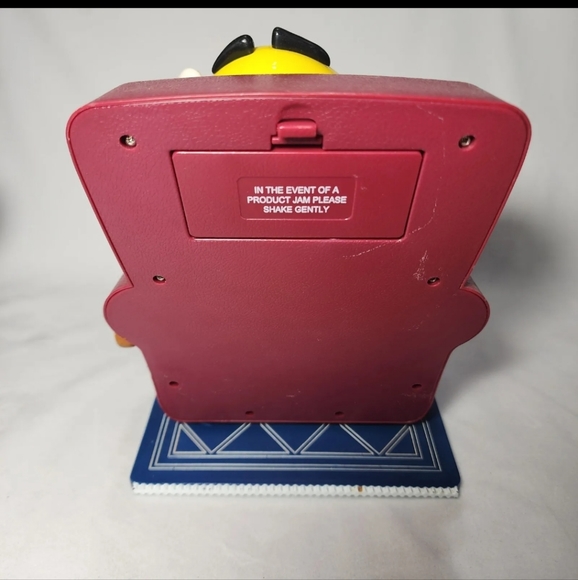 2 Vintage Large M&M Candy Dispensers Yellow Blue Peanuts Recliner TV Remote EUC - Picture 7 of 10